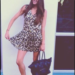 Thayer Drop Waist Leopard Mini Dress